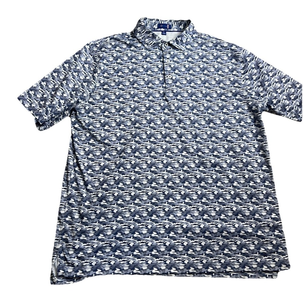 Stitch Golf Polo Shirt Mens Size Extra Large Blue White Performance Logo Stretch